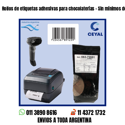 Rollos de etiquetas adhesivas para chocolaterías – Sin mínimos de compra!