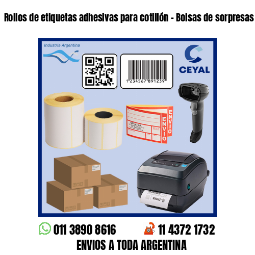 Rollos de etiquetas adhesivas para cotillón – Bolsas de sorpresas