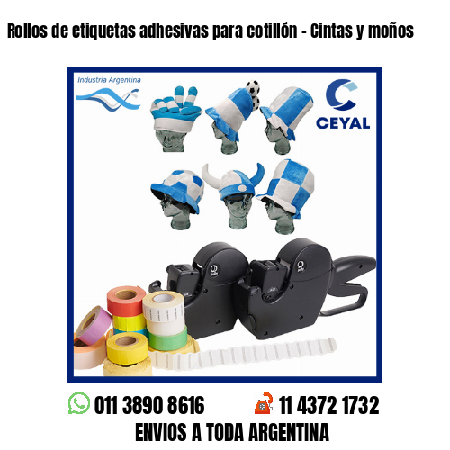 Rollos de etiquetas adhesivas para cotillón – Cintas y moños