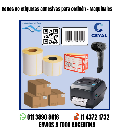 Rollos de etiquetas adhesivas para cotillón – Maquillajes
