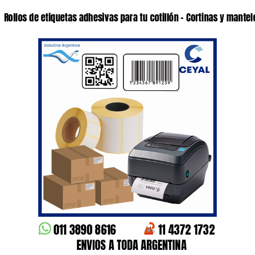 Rollos de etiquetas adhesivas para tu cotillón – Cortinas y manteles