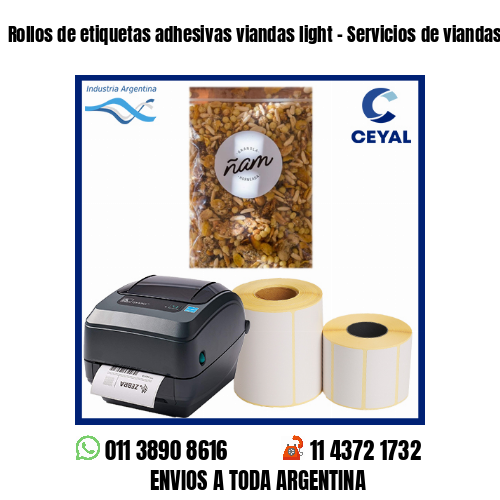 Rollos de etiquetas adhesivas viandas light – Servicios de viandas