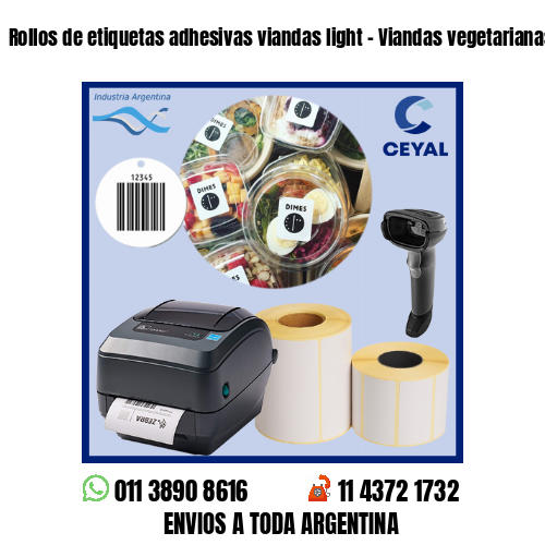 Rollos de etiquetas adhesivas viandas light – Viandas vegetarianas