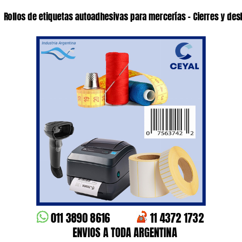 Rollos de etiquetas autoadhesivas para mercerías – Cierres y deslizadores