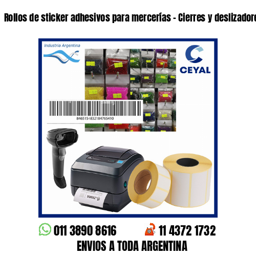 Rollos de sticker adhesivos para mercerías – Cierres y deslizadores