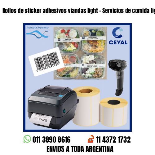 Rollos de sticker adhesivos viandas light – Servicios de comida light