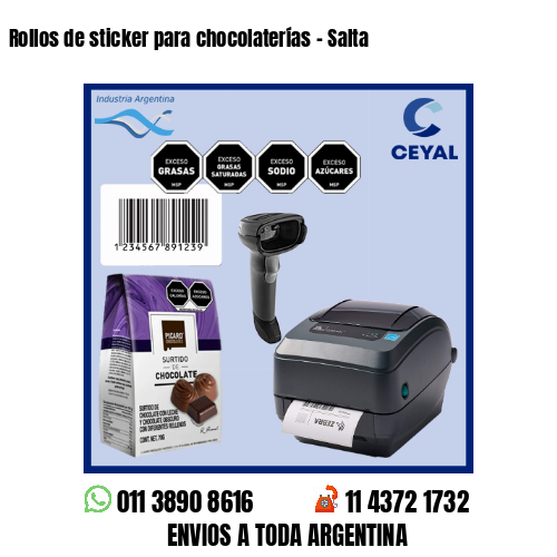 Rollos de sticker para chocolaterías – Salta