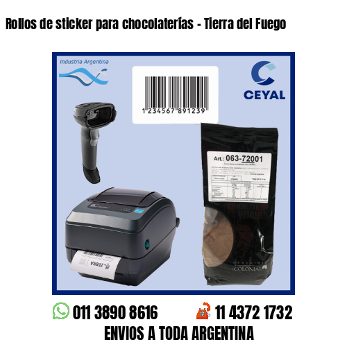 Rollos de sticker para chocolaterías – Tierra del Fuego