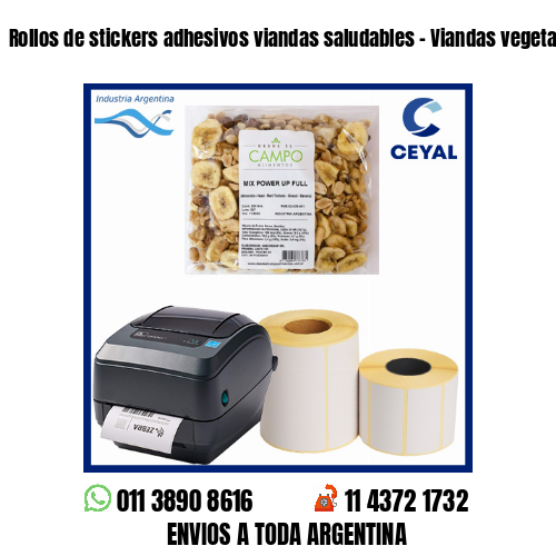 Rollos de stickers adhesivos viandas saludables – Viandas vegetarianas