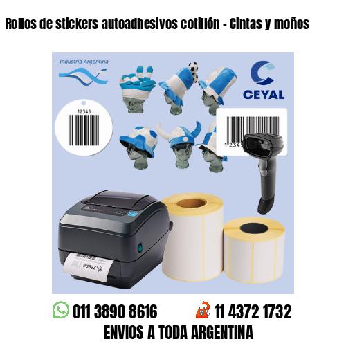 Rollos de stickers autoadhesivos cotillón – Cintas y moños