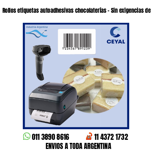 Rollos etiquetas autoadhesivas chocolaterías – Sin exigencias de mínimos!