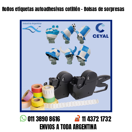 Rollos etiquetas autoadhesivas cotillón – Bolsas de sorpresas
