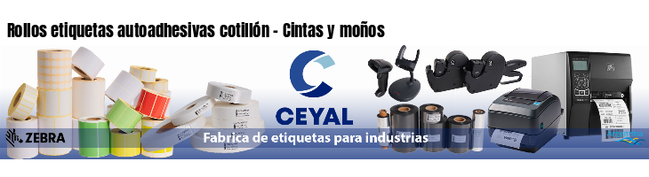 Rollos etiquetas autoadhesivas cotillón - Cintas y moños