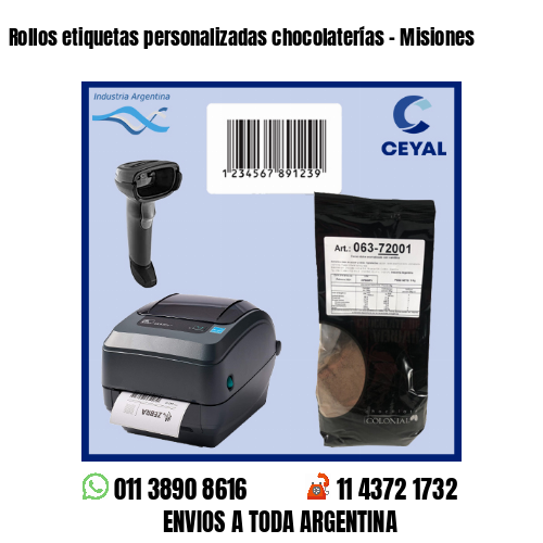 Rollos etiquetas personalizadas chocolaterías – Misiones