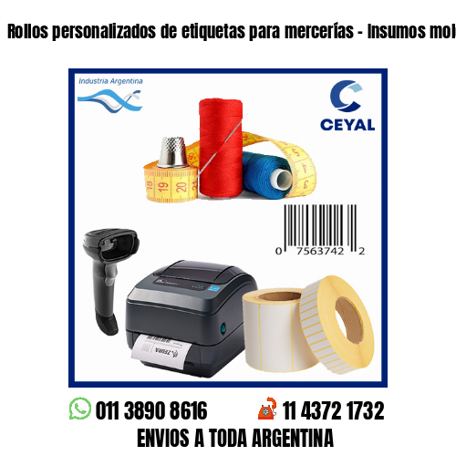 Rollos personalizados de etiquetas para mercerías – Insumos moldería