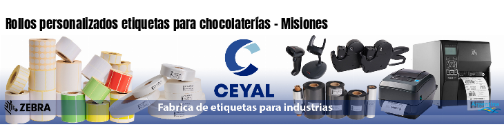 Rollos personalizados etiquetas para chocolaterías - Misiones