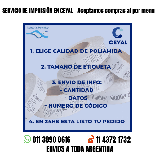 SERVICIO DE IMPRESIÓN EN CEYAL – Aceptamos compras al por menor y mayor