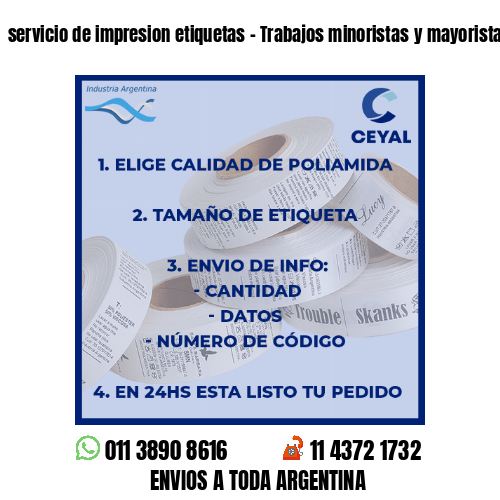 servicio de impresion etiquetas – Trabajos minoristas y mayoristas