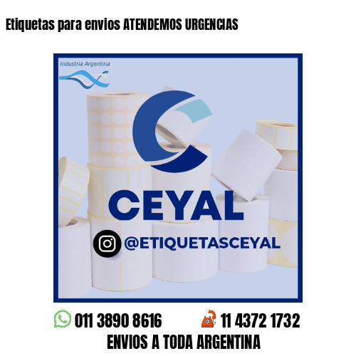 Etiquetas para envios ATENDEMOS URGENCIAS