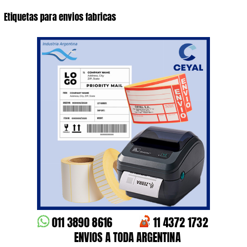 Etiquetas para envios fabricas
