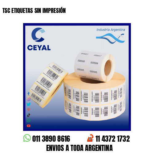 TSC ETIQUETAS SIN IMPRESIÓN