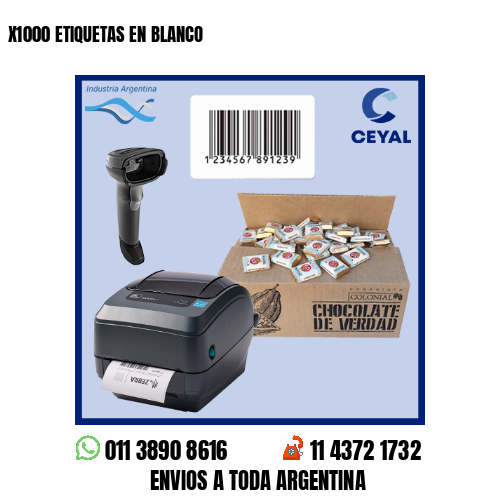 X1000 ETIQUETAS EN BLANCO