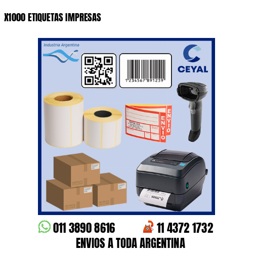 X1000 ETIQUETAS IMPRESAS