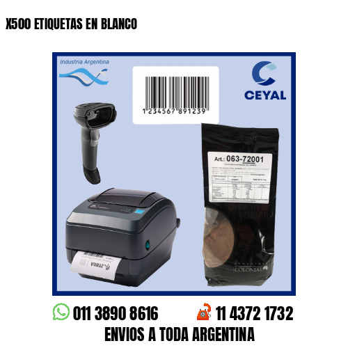X500 ETIQUETAS EN BLANCO