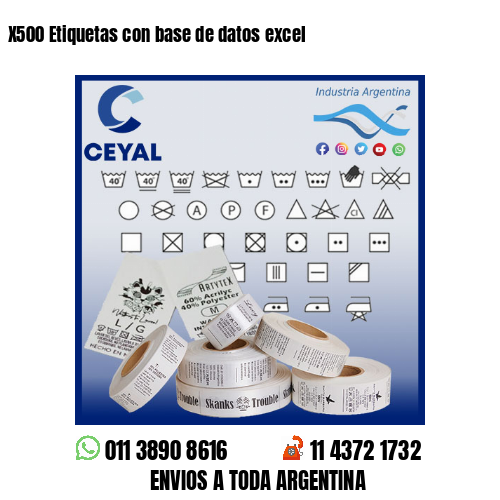 X500 Etiquetas con base de datos excel
