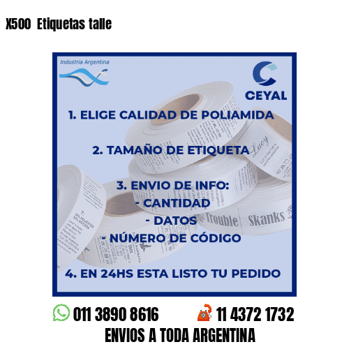X500  Etiquetas talle