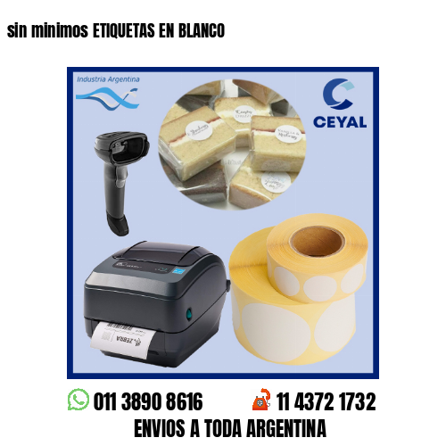 sin minimos ETIQUETAS EN BLANCO