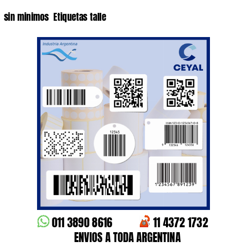 sin minimos  Etiquetas talle