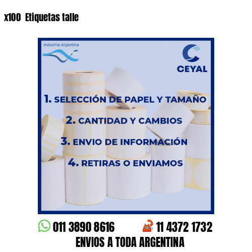x100  Etiquetas talle