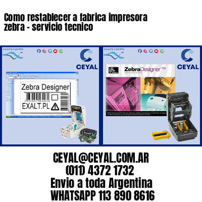 Como restablecer a fabrica impresora zebra – servicio tecnico
