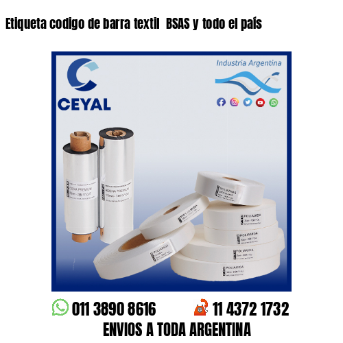 Etiqueta codigo de barra textil  BSAS y todo el país