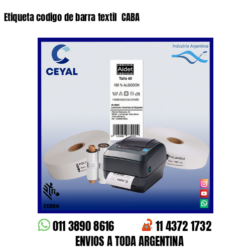 Etiqueta codigo de barra textil  CABA