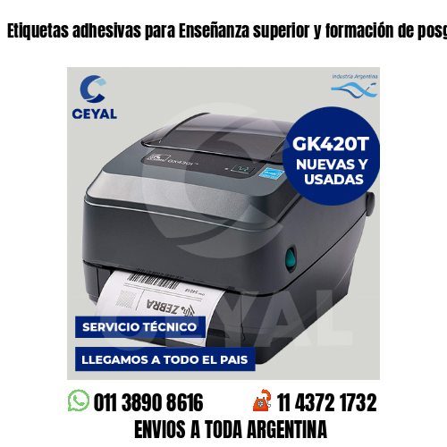 Etiquetas adhesivas para Enseñanza superior y formación de posgrado