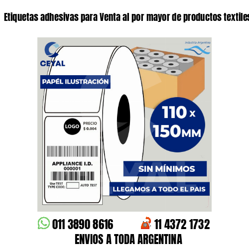 Etiquetas adhesivas para Venta al por mayor de productos textiles