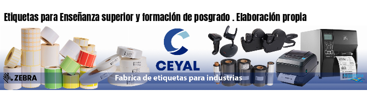 Etiquetas para Enseñanza superior y formación de posgrado . Elaboración propia