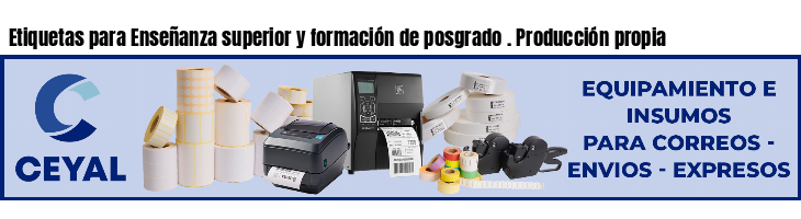 Etiquetas para Enseñanza superior y formación de posgrado . Producción propia