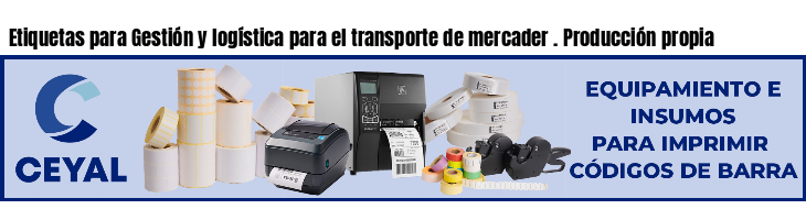 Etiquetas para Gestión y logística para el transporte de mercader . Producción propia
