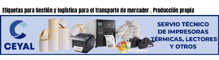 Etiquetas para Gestión y logística para el transporte de mercader . Producción propia