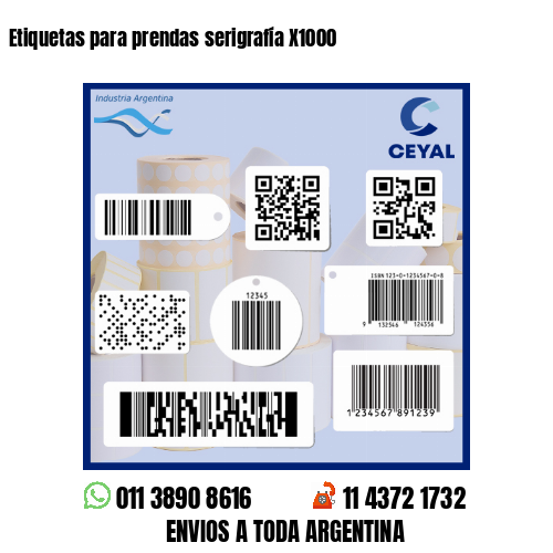 Etiquetas para prendas serigrafía X1000