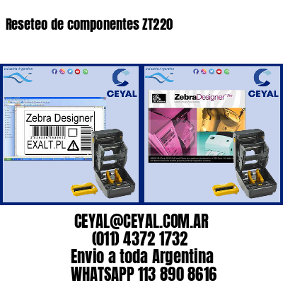 Reseteo de componentes ZT220