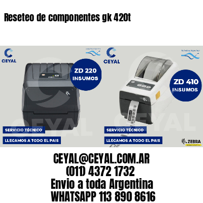 Reseteo de componentes gk 420t