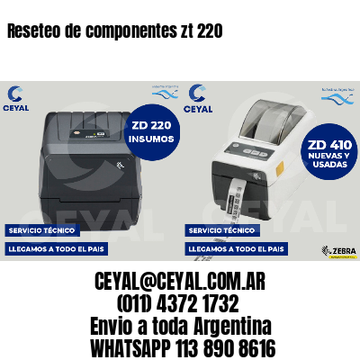 Reseteo de componentes zt 220
