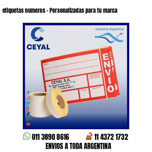 etiquetas numeros – Personalizadas para tu marca