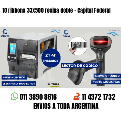 10 ribbons 33x500 resina doble - Capital Federal