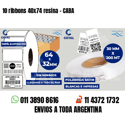 10 ribbons 40x74 resina - CABA