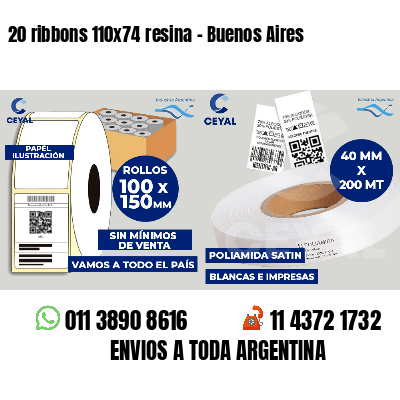 20 ribbons 110x74 resina - Buenos Aires